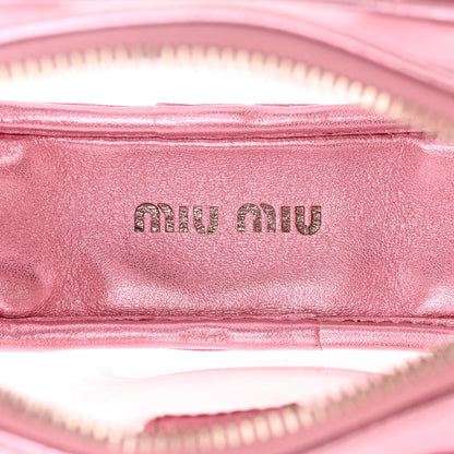 Miu Miu Metallic Nappa Plexi Vinyl Mini Top Handle Crossbody Rosa Mordore 7 of 10