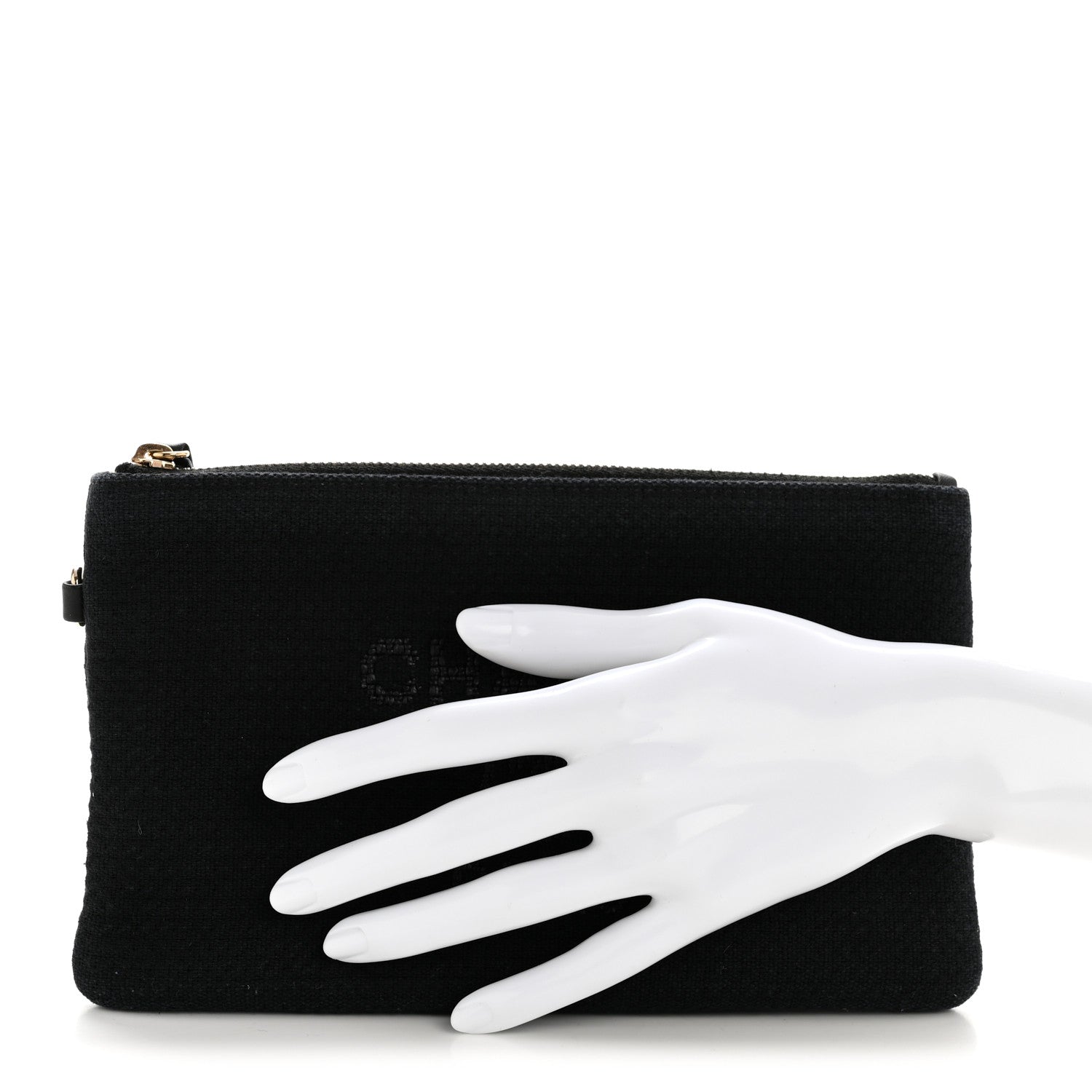Chanel Mixed Fibers Deauville Pouch Black 2 of 7