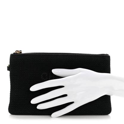 Chanel Mixed Fibers Deauville Pouch Black 2 of 7