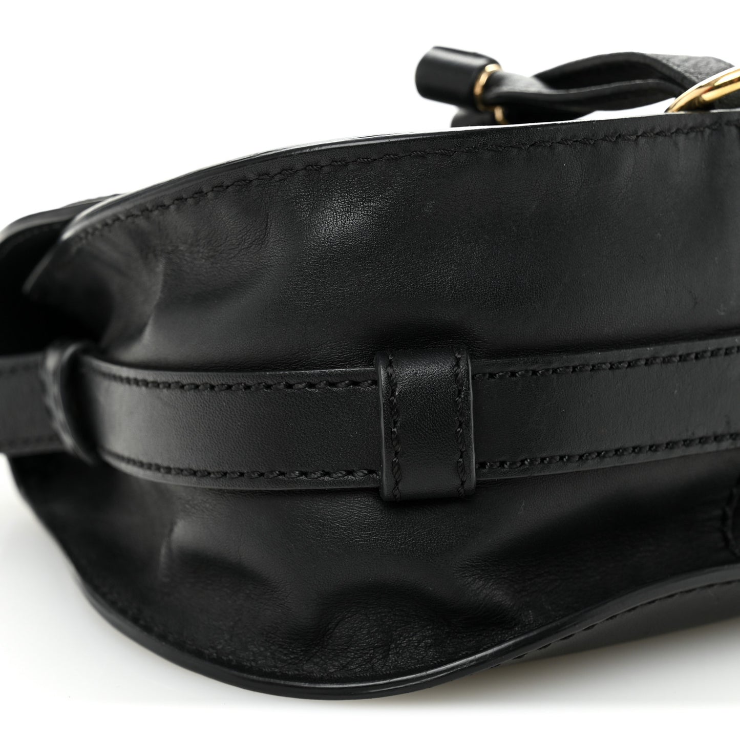 Calfskin Mini Marcie Metal Bar Trim Crossbody Bag Black