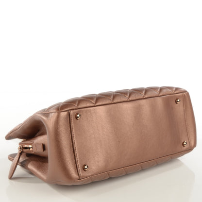 Chanel Iridescent Goatskin Quilted Small CC Eyelet Tote Copper 4 of 8