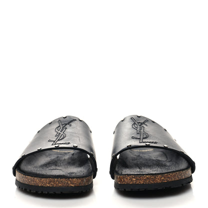 Saint Laurent Calfskin Studded Mens Jimmy Slides 42 Black 2 of 11