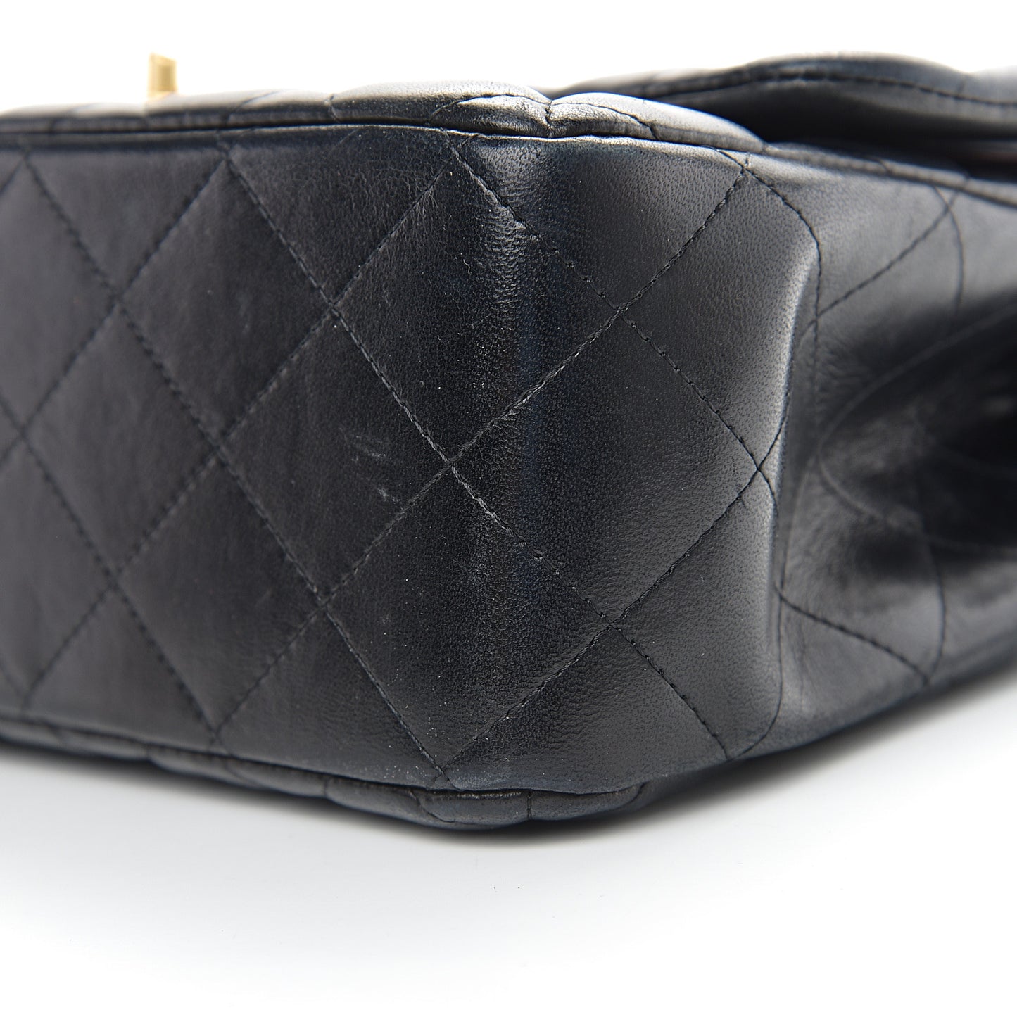 Lambskin Quilted Jumbo Double Flap Black