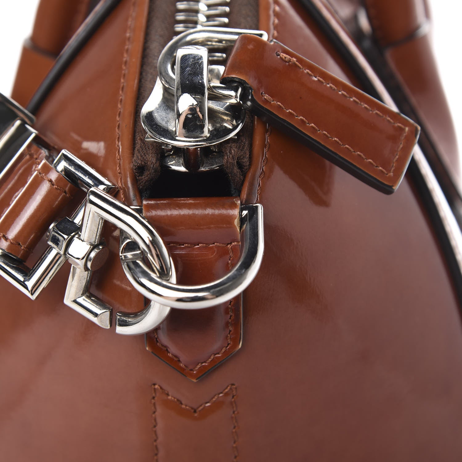 Givenchy Patent Calfskin Small Antigona Brown 14 of 15