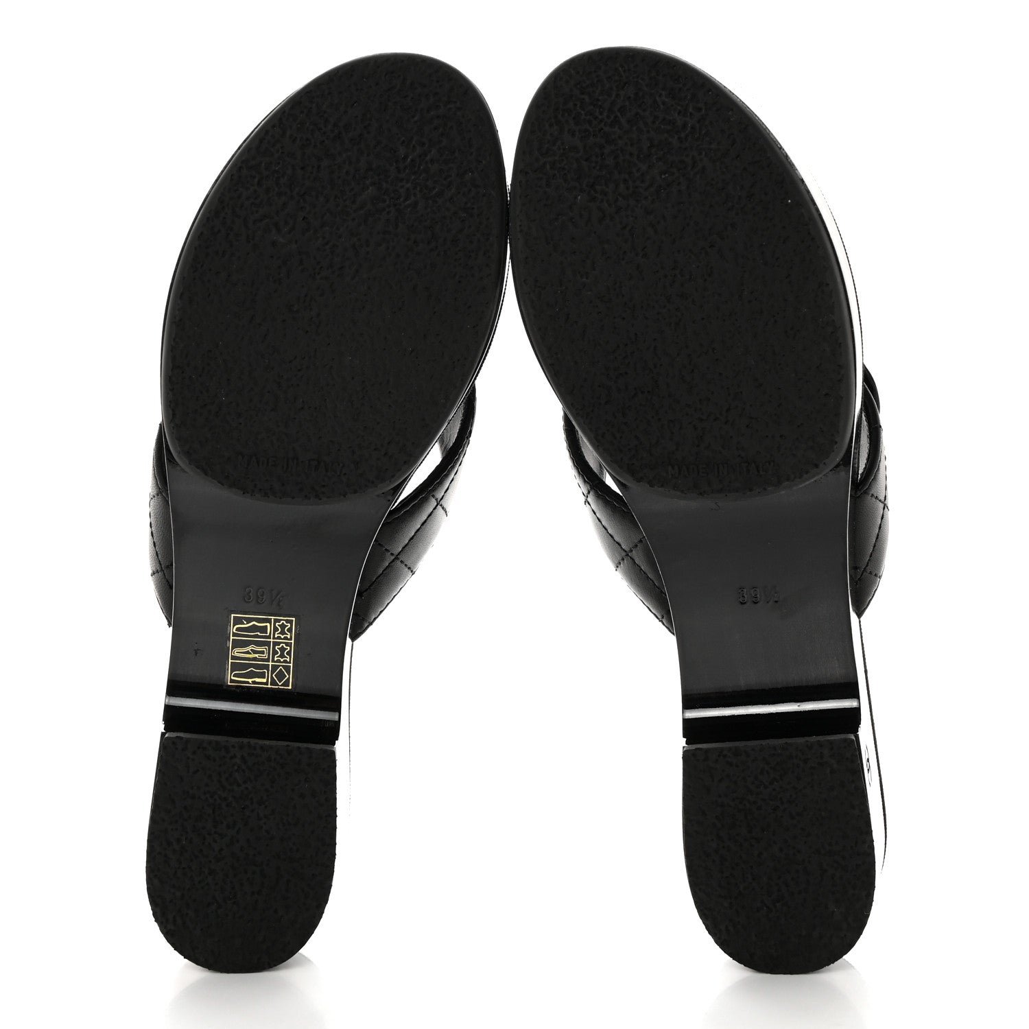 Chanel Lambskin Quilted CC Turnlock Thong Sandals 39.5 Black 5 of 8