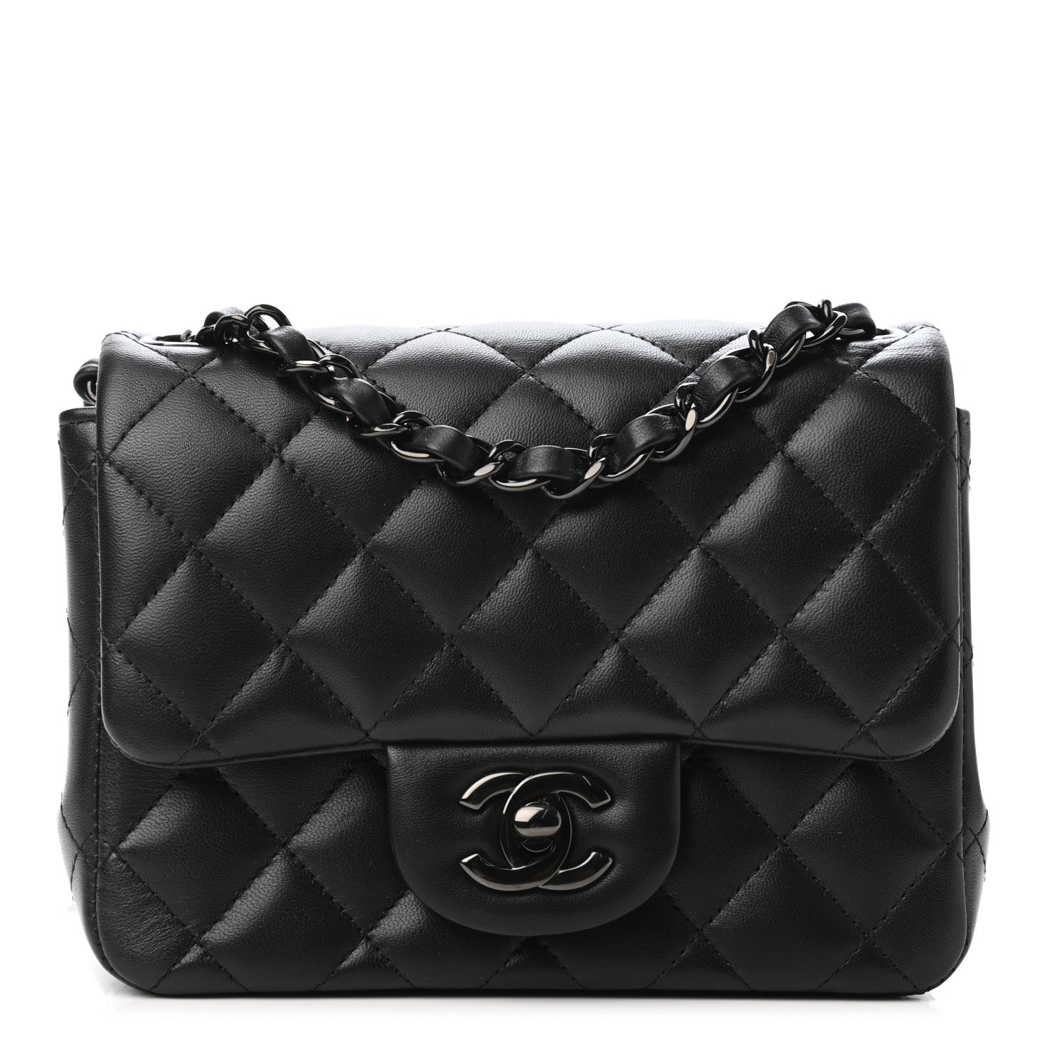 Chanel Lambskin Quilted Mini Square Flap So Black 1 of 4