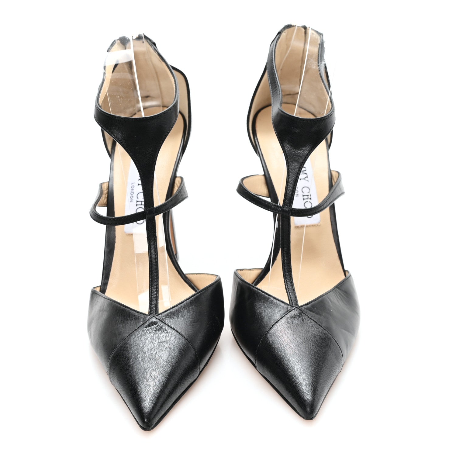 Jimmy Choo Calfskin Saoni 100 Pumps 38.5 Black 3 of 8