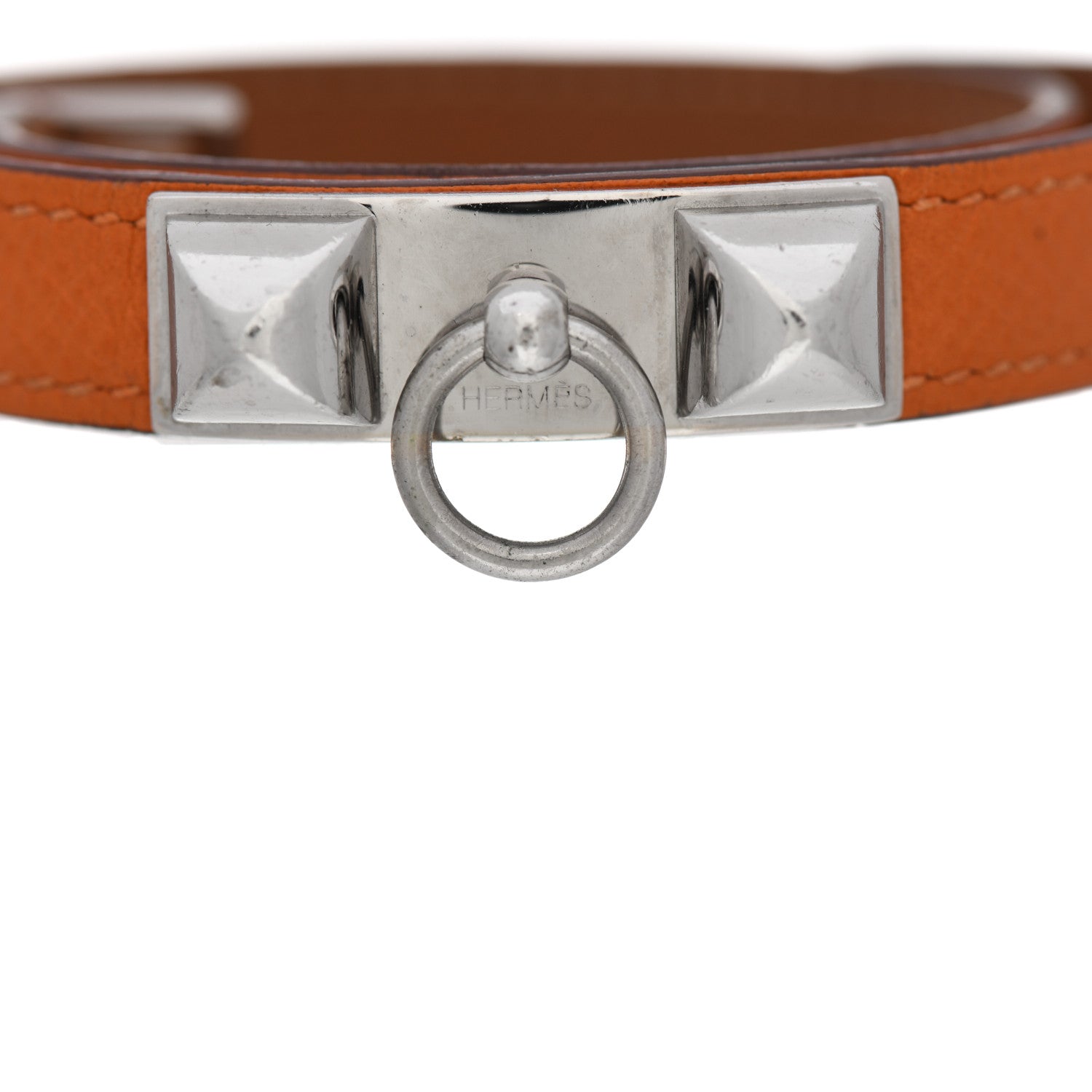 Hermes Epsom Rivale Double Tour Bracelet M Orange 8 of 9