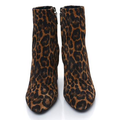 Saint Laurent Suede Lou 75 Ankle Boots 35.5 Leopard 2 of 8