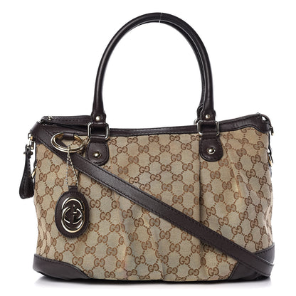 Gucci Monogram Medium Sukey Top Handle Dark Brown 3 of 13