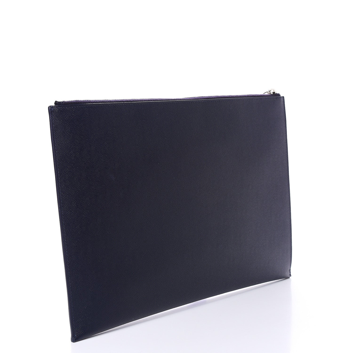 Saint Laurent Matte Grain De Poudre Zipped Document Holder Deep Marine 3 of 9