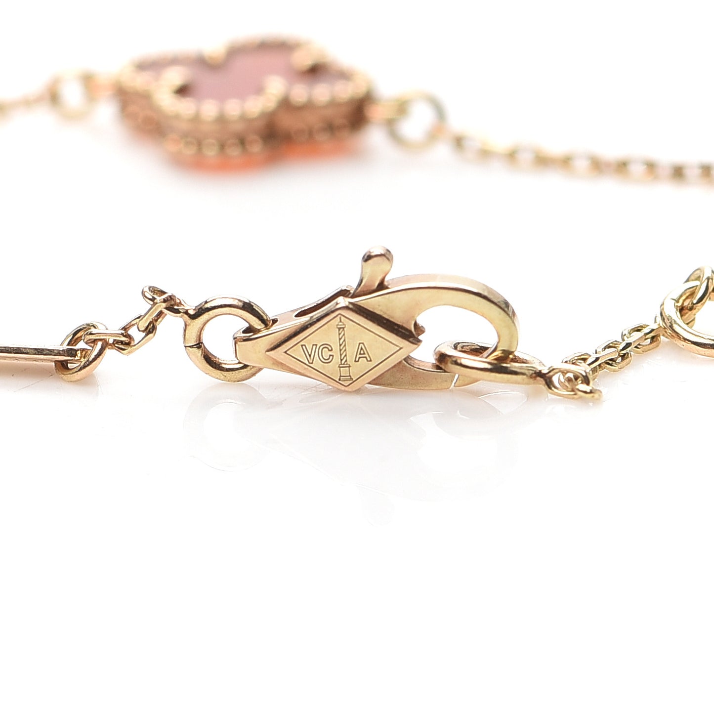 18K Rose Gold Carnelian Sweet Alhambra Bracelet