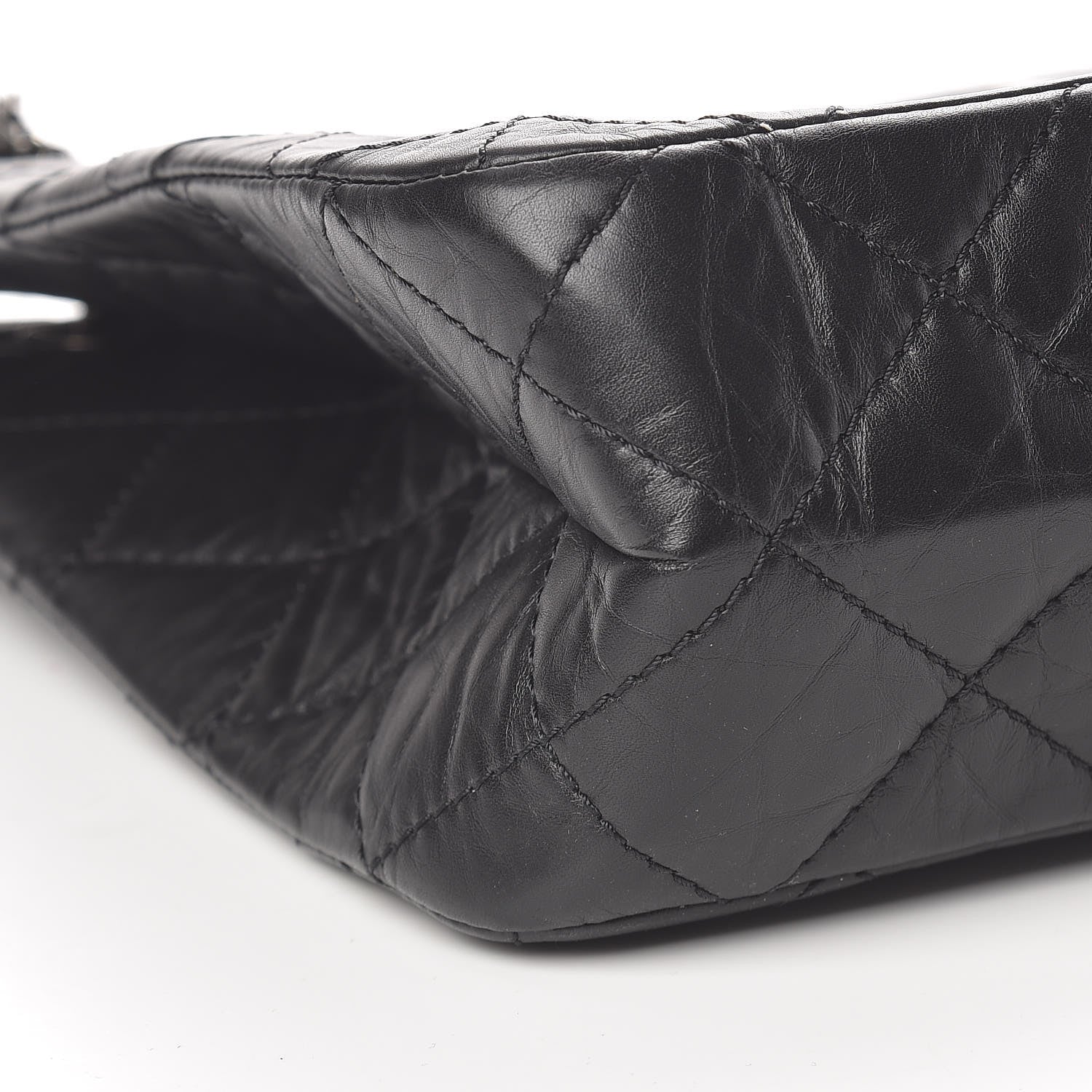 Chanel Aged Calfskin Quilted Reissue 2.55 Tote Black 9 of 10