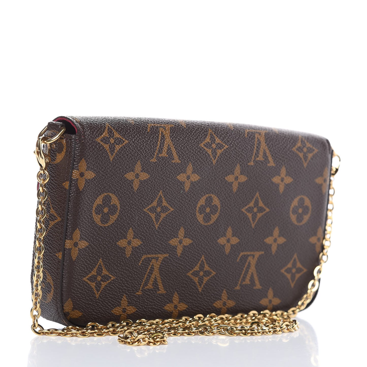 Monogram Pochette Felicie Chain Wallet Fuchsia