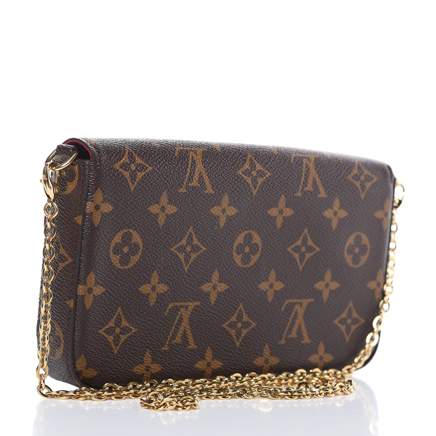Louis Vuitton Monogram Pochette Felicie Chain Wallet Fuchsia 3 of 10