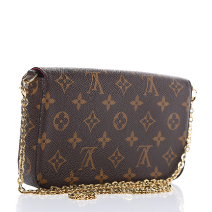 Louis Vuitton Monogram Pochette Felicie Chain Wallet Fuchsia 3 of 10
