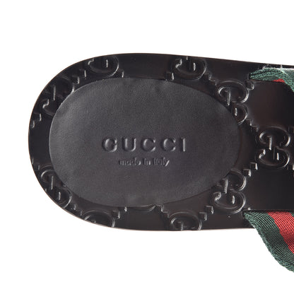 Gucci Nylon Guccissima Web Womens Thong Sandals 39.5 Green Red Black 6 of 8