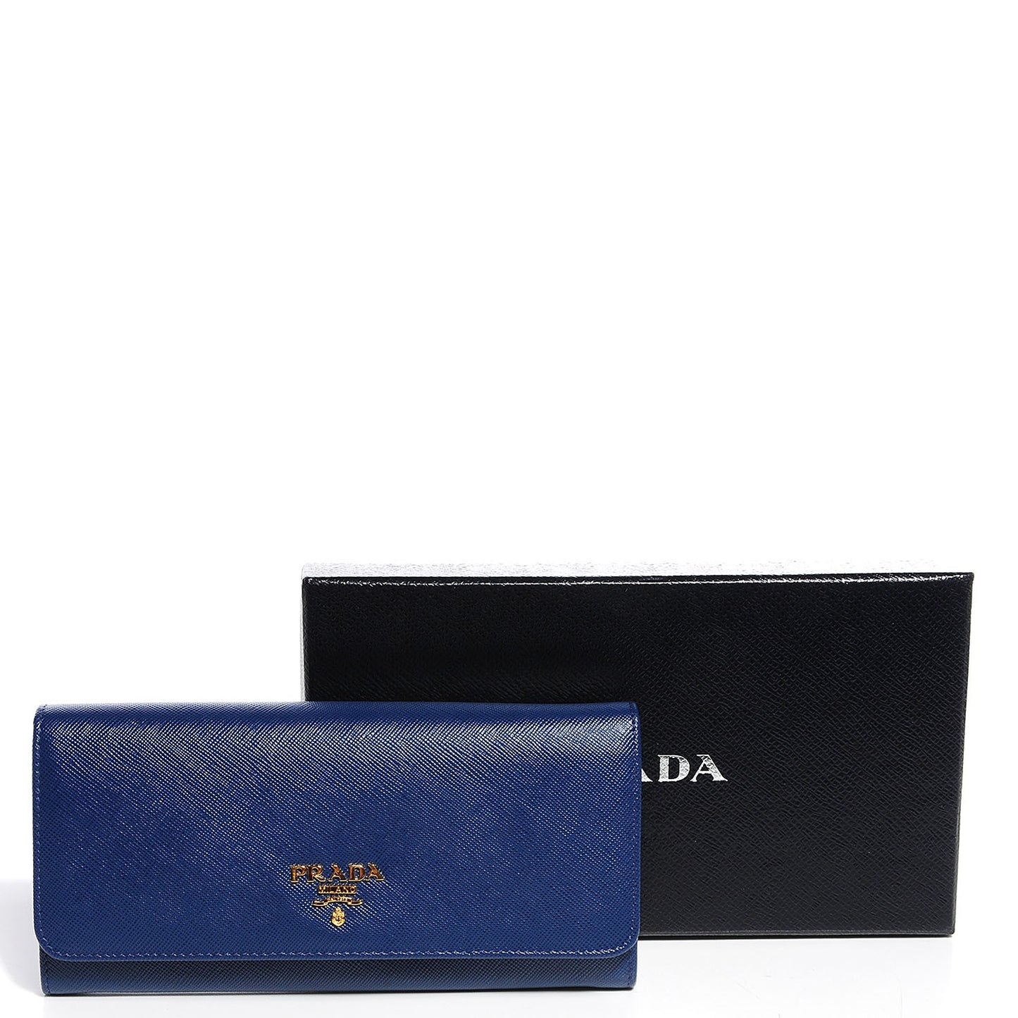 Saffiano Metal Continental Flap Wallet Bleuette