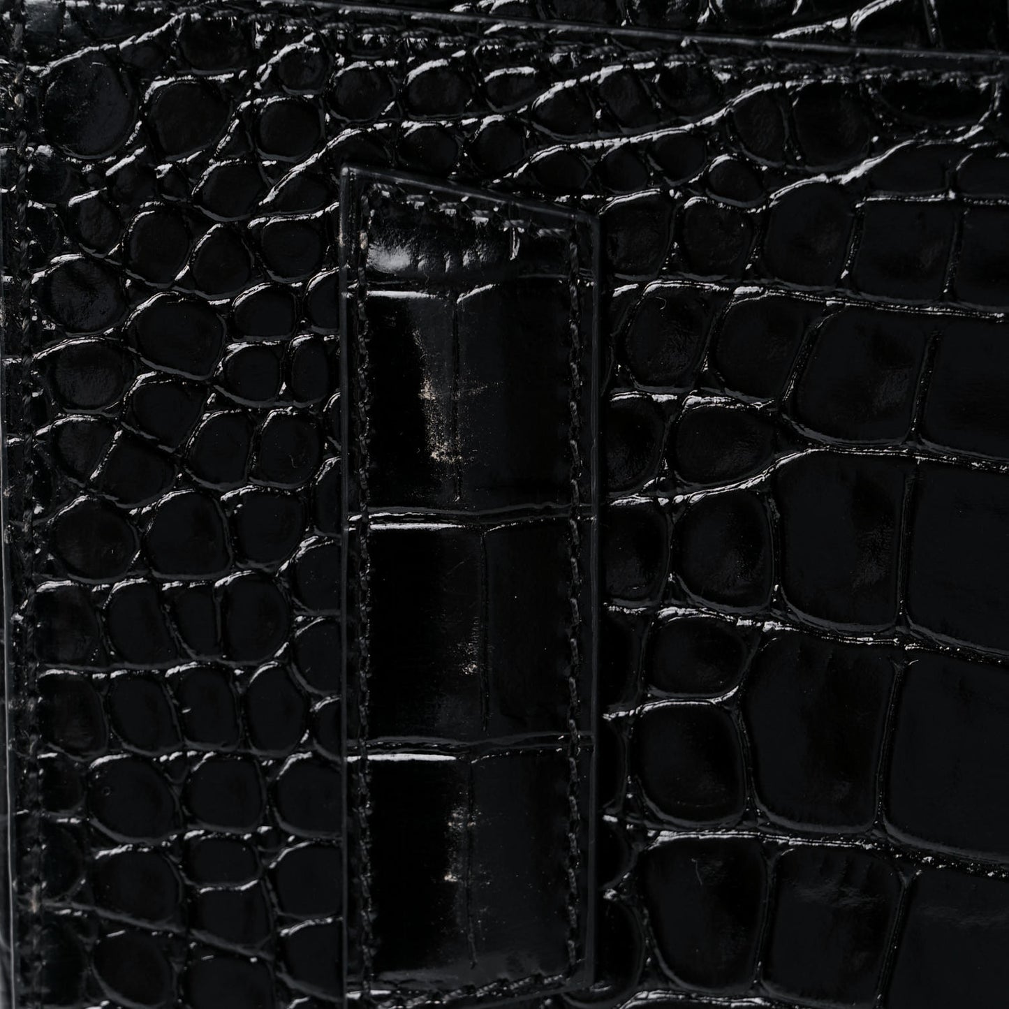 Calfskin Crocodile Embossed Small Antigona Black