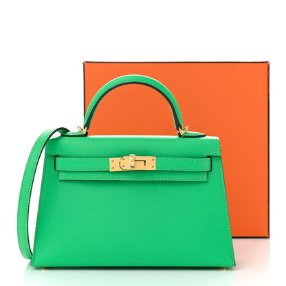 Hermes Madame Calfskin Mini Kelly Sellier 20 Vert Comics 11 of 11