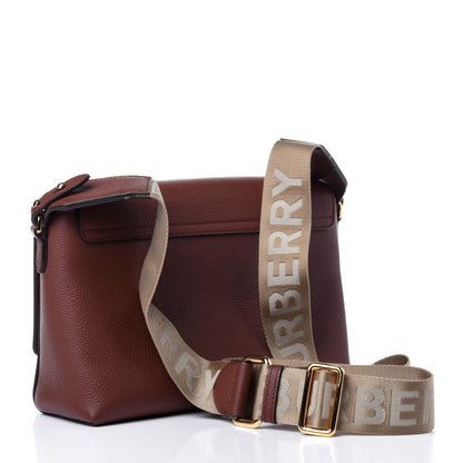 Burberry Calfskin Vintage Check Note Crossbody Bag Tan 3 of 12