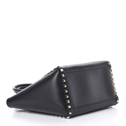 Valentino Garavani Vitello Small Rockstud Double Handle Tote Black 4 of 8