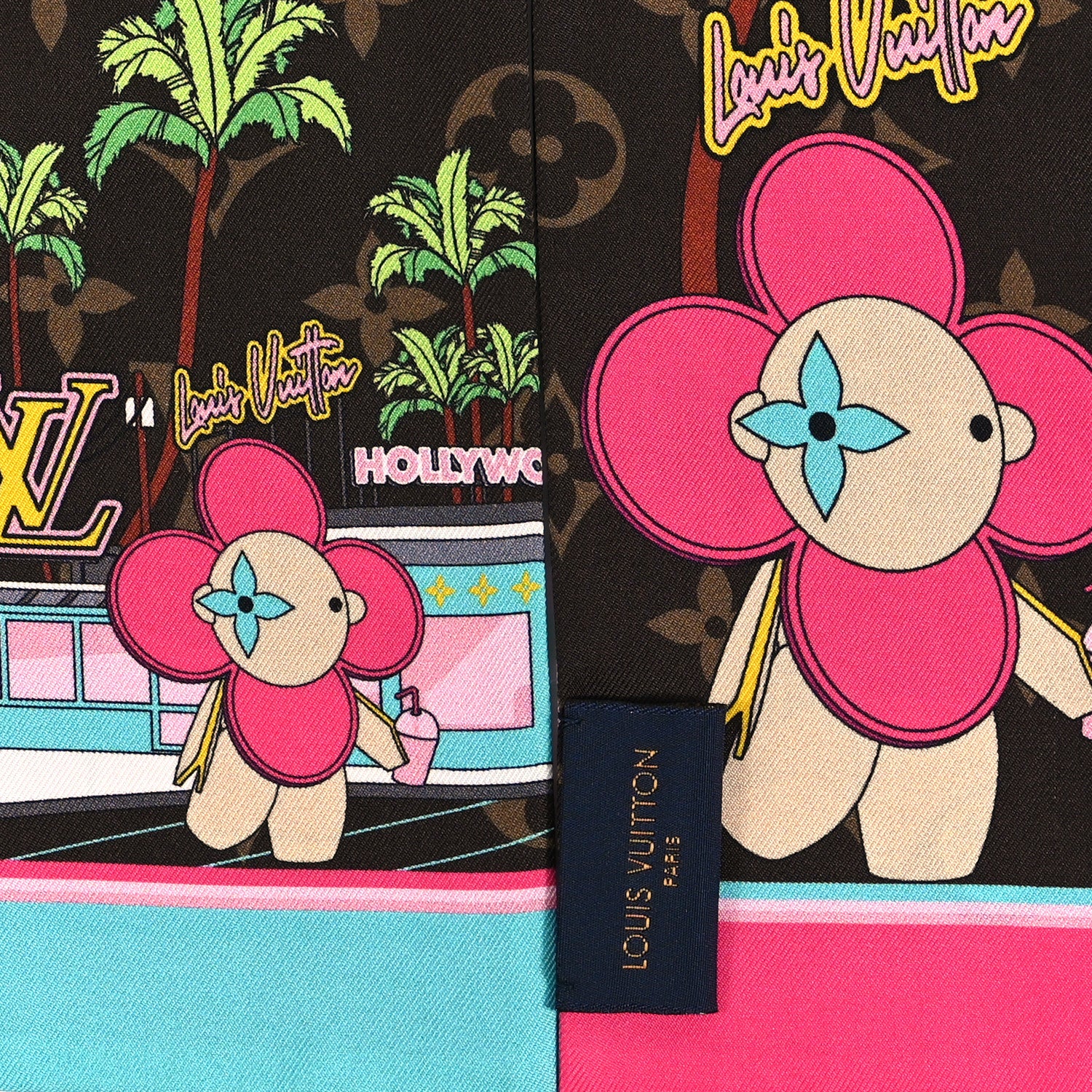 Louis Vuitton Silk Monogram 2021 Hollywood Christmas Animation Bandeau Marron 3 of 4