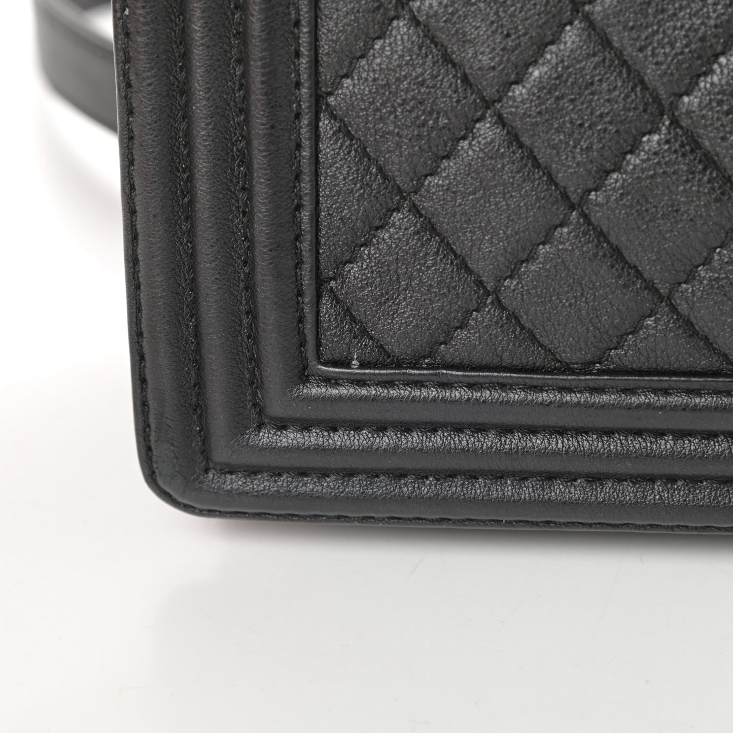 Metallic Calfskin Quilted Medium Boy Flap Black