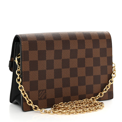 Louis Vuitton Damier Ebene Vavin Chain Wallet Black 3 of 10