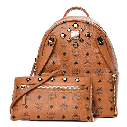 MCM Visetos Studded Small Dual Stark Backpack Cognac 4 of 11