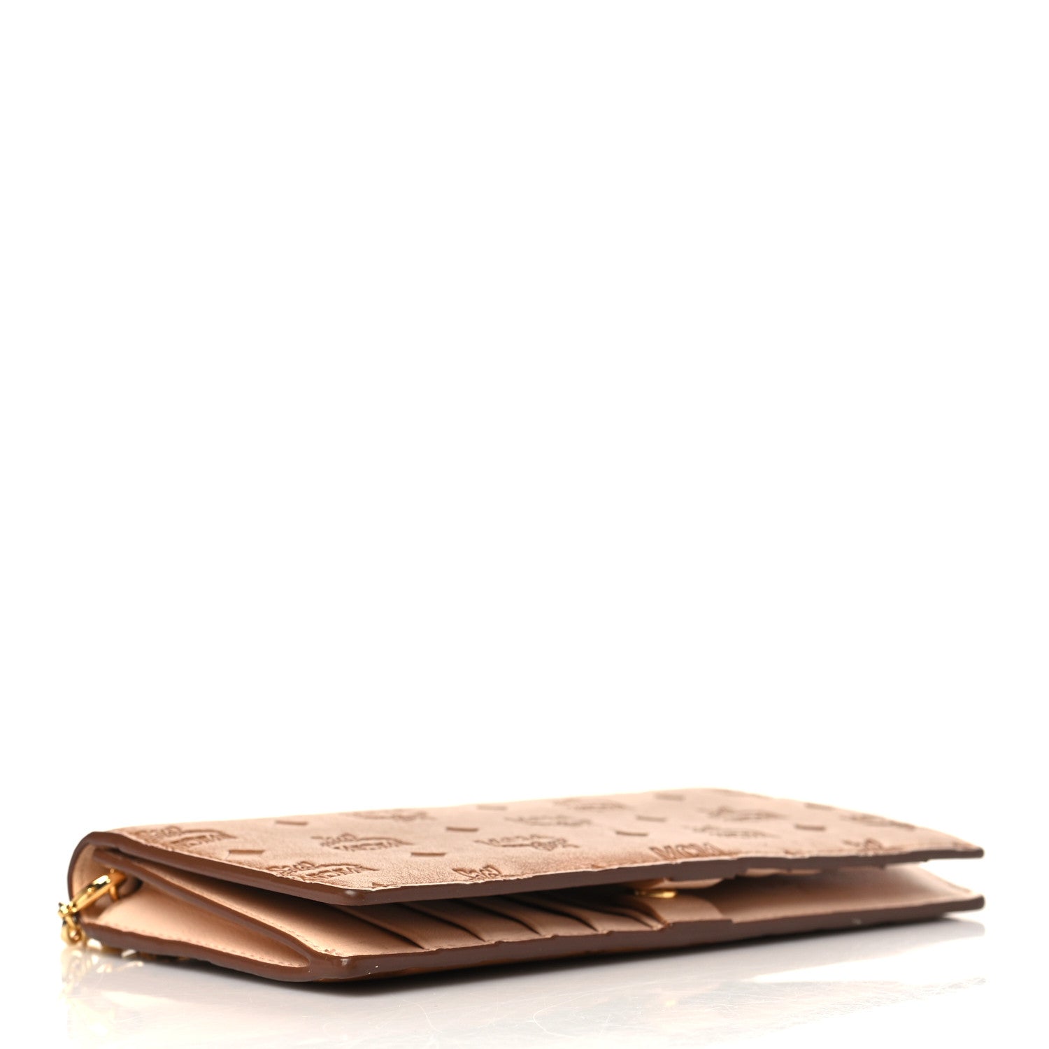 MCM Calfskin Ottomar Large Klara Two Fold Wallet Cognac 4 of 8