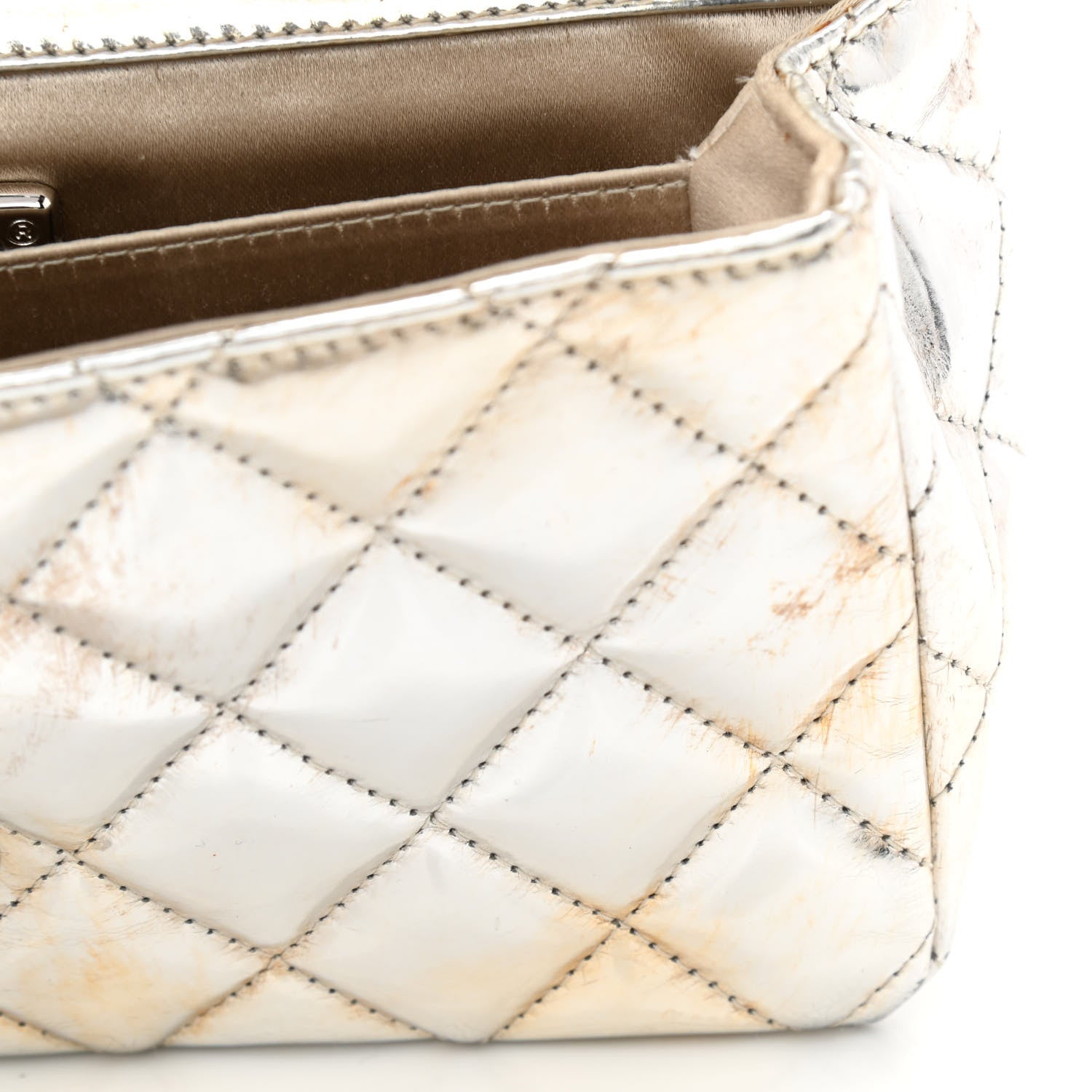 Chanel Metallic Lambskin Quilted Mini Around the World Flap Silver 15 of 20