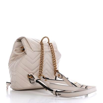 Gucci Calfskin Matelasse GG Marmont Flap Backpack White 3 of 9