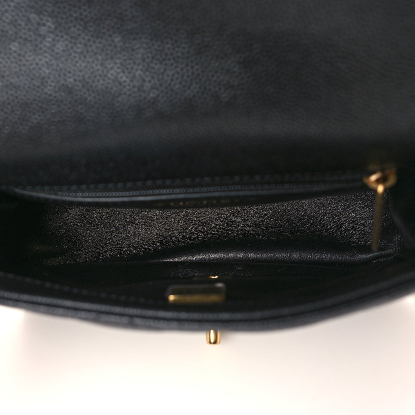 Caviar Quilted Mini Sweetheart Rectangular Flap Black