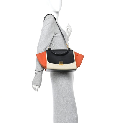 Celine Smooth Calfskin Linen Small Tri-Color Trapeze Orange 2 of 10