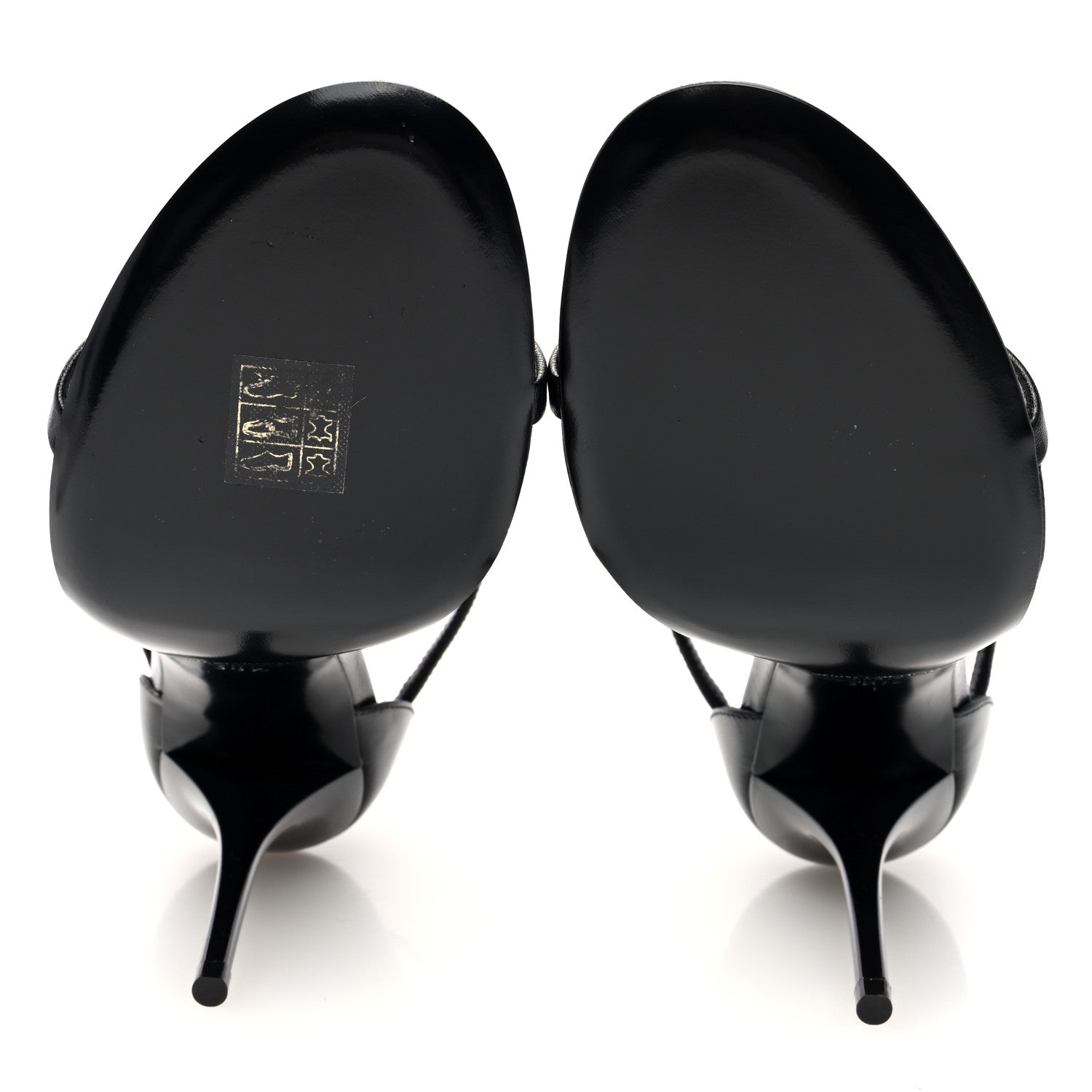 Saint Laurent Calfskin Cassandra 100 Sandals 38.5 Black 6 of 9
