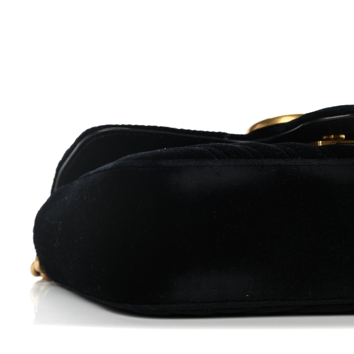 Velvet Matelasse Mini GG Marmont Shoulder Bag Black