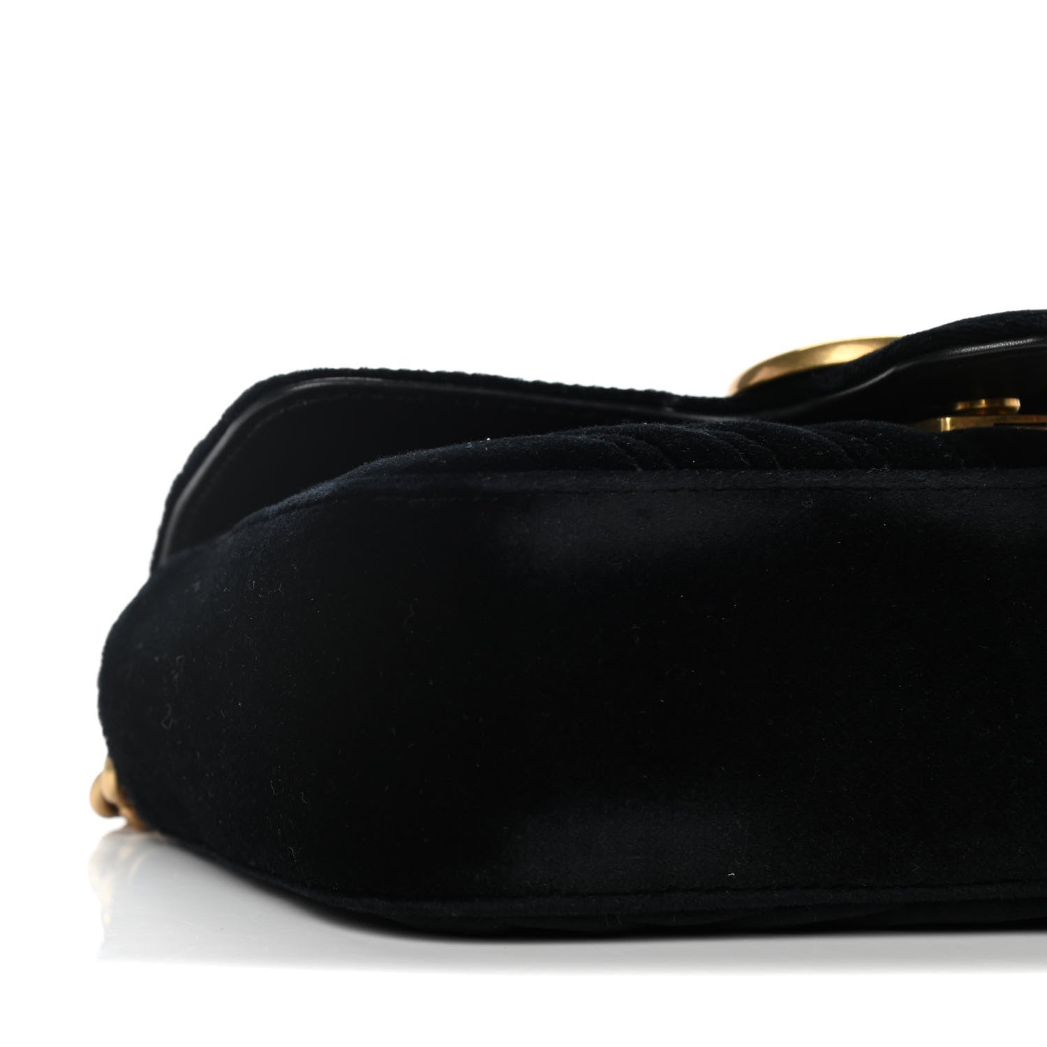 Gucci Velvet Matelasse Mini GG Marmont Shoulder Bag Black 9 of 14