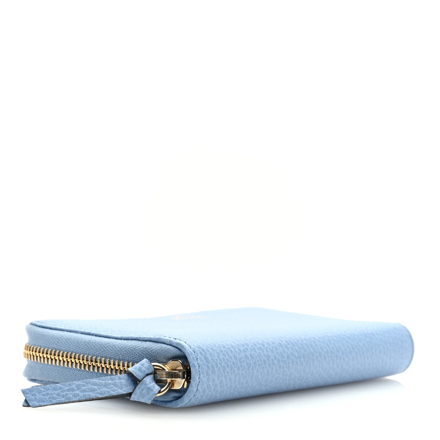 Dollar Calfskin Medium Swing Zip Around Wallet Light Blue