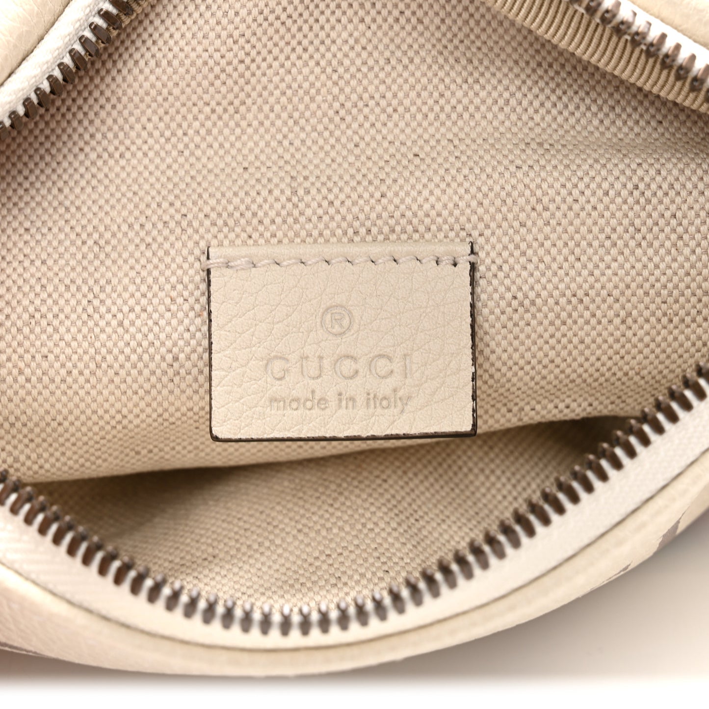 Grained Calfskin Small Logo Belt Bag White