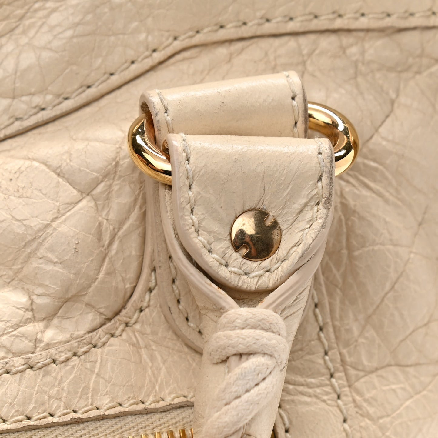 Agneau Giant 12 Gold Hardware City Blanc Creme Light Craie