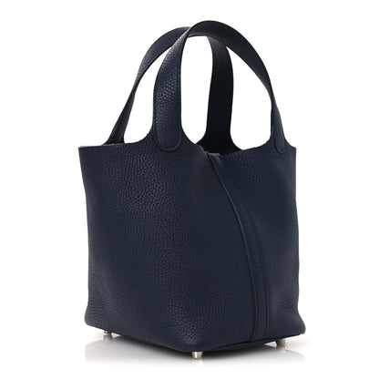 Hermes Taurillon Clemence Picotin Lock 18 PM Bleu Nuit 3 of 12