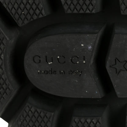 Gucci Tweed GG Monogram Lace Up Combat Ankle Boots 38 Black 7 of 10