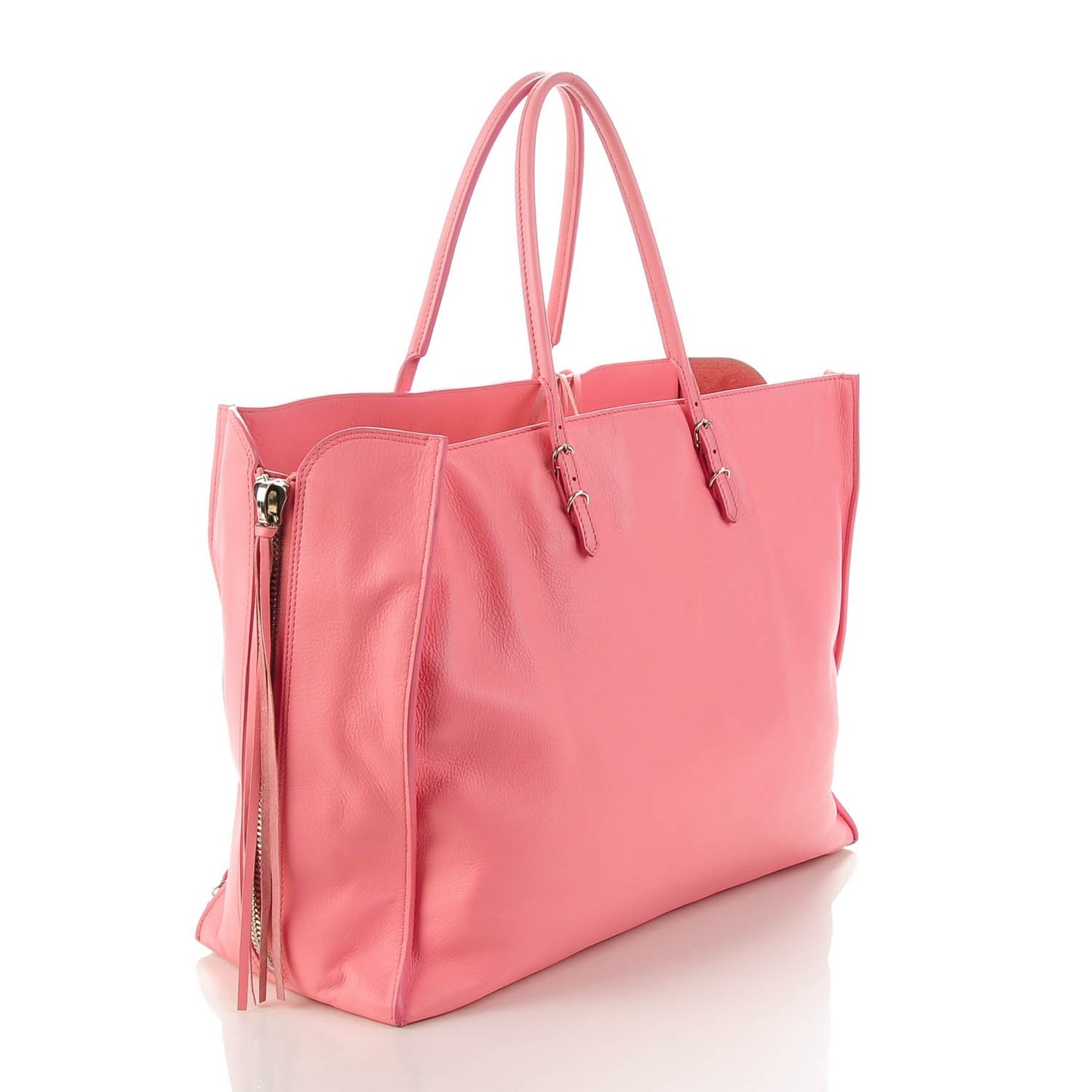 Veau Papier A4 Zip Around Tote Rose Flamingo