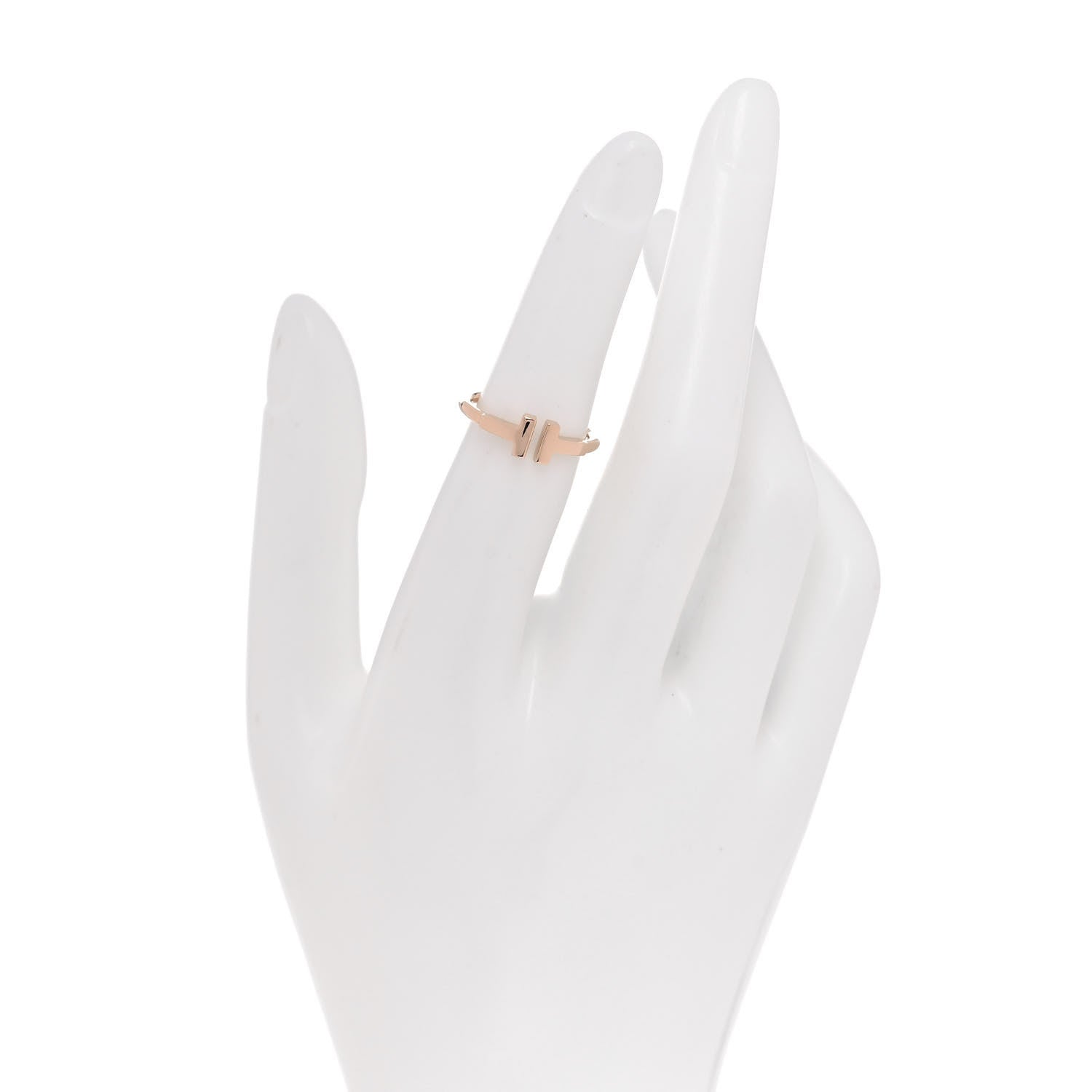 Tiffany 18K Rose Gold T Wire Ring 50 5.5 2 of 4