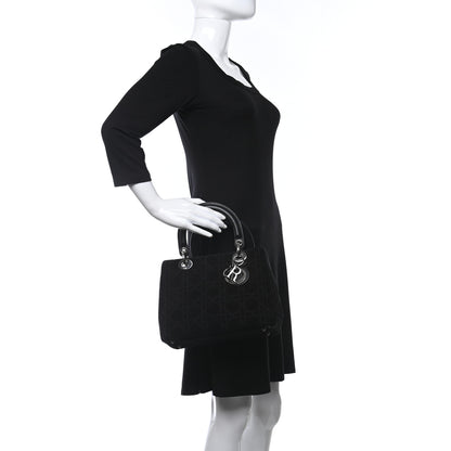 Christian Dior Suede Cannage Medium Lady Dior Black 2 of 12
