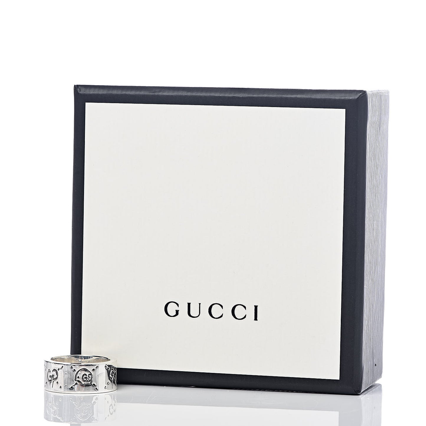 Sterling Silver GucciGhost Hamlet Skull Band Ring 52 6
