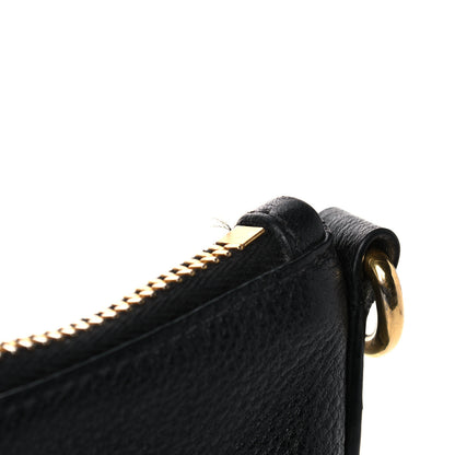 Prada Vitello Daino Zippered Shoulder Bag Black 10 of 11