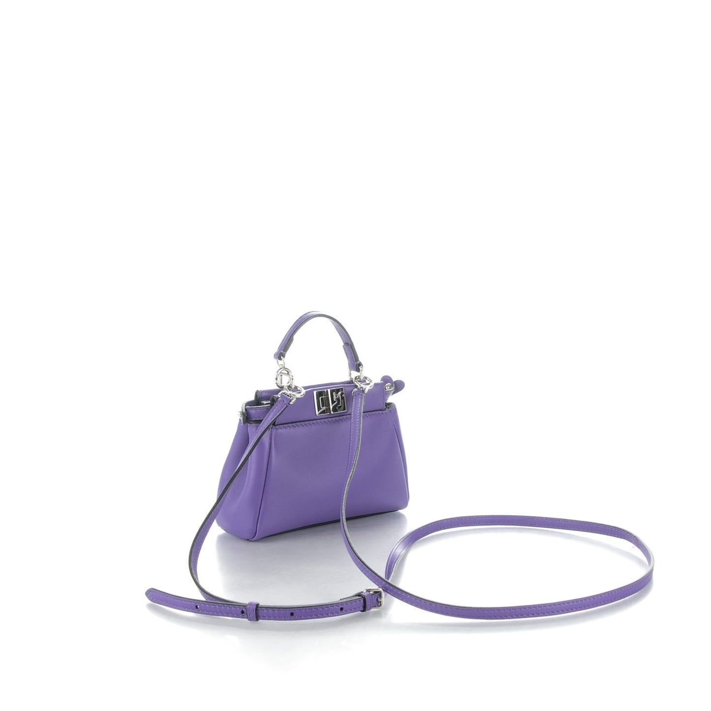 Shiny Nappa Micro Peekaboo Iconic Satchel Viola Cassis