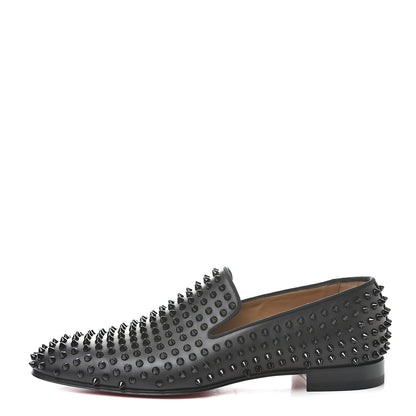 Christian Louboutin Calfskin Spikes Mens Dandelion Flat Loafer 44 Black 1 of 10